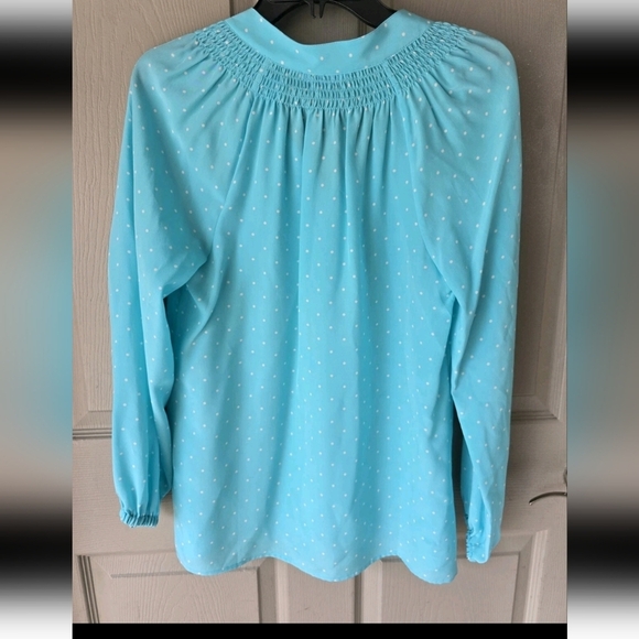 Lilly Pulitzer Elsa 100% Silk Tunic Sz S Popover PolkaDot Blue White Colorful - Picture 12 of 12